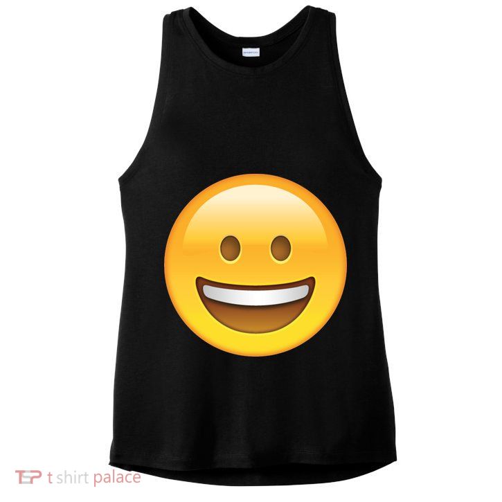 Classic Emoji Smiley Face Ladies PosiCharge Tri-Blend Wicking Tank