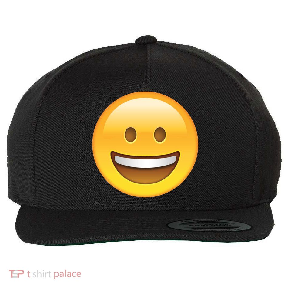 Classic Emoji Smiley Face Wool Snapback Cap