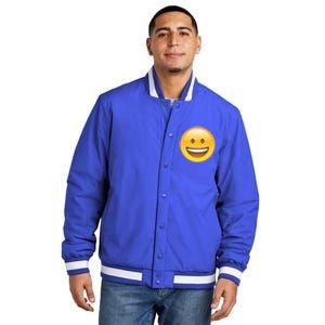 Classic Emoji Smiley Face Insulated Varsity Jacket