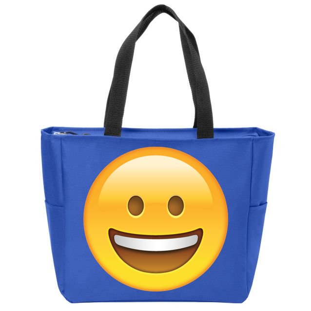 Classic Emoji Smiley Face Zip Tote Bag