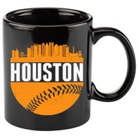 Classic Houston Skyline Baseball  11oz C Handle Ceramic Mug
