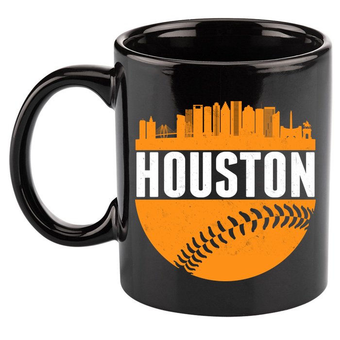 Classic Houston Skyline Baseball  11oz C Handle Ceramic Mug