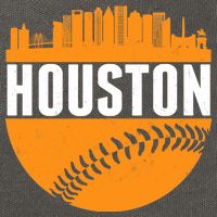 Classic Houston Skyline Baseball  Cotton Canvas Backpack