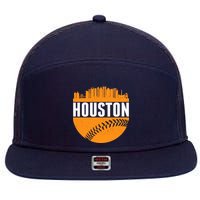 Classic Houston Skyline Baseball  7 Panel Mesh Trucker Snapback Hat