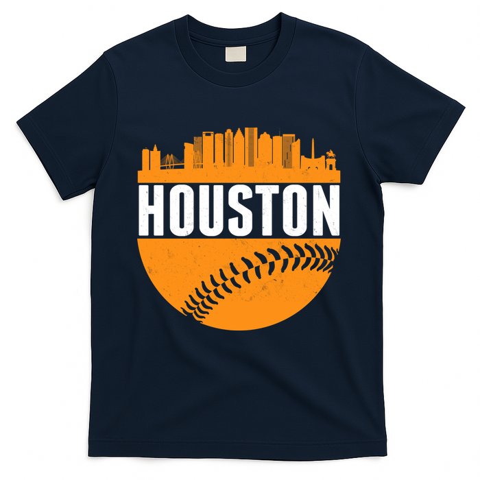 Classic Houston Skyline Baseball  T-Shirt