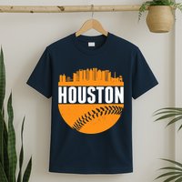 Classic Houston Skyline Baseball  T-Shirt