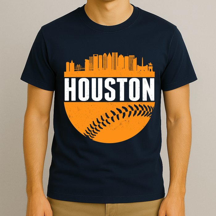 Classic Houston Skyline Baseball  T-Shirt