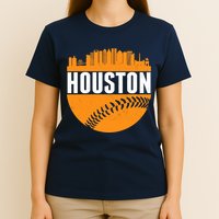 Classic Houston Skyline Baseball  T-Shirt