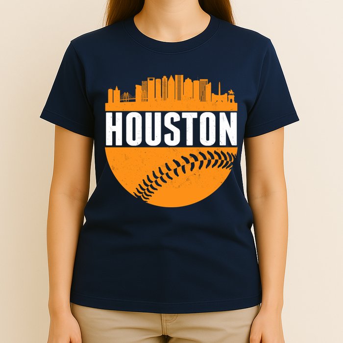 Classic Houston Skyline Baseball  T-Shirt