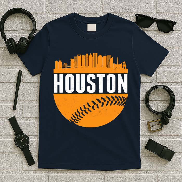 Classic Houston Skyline Baseball  T-Shirt