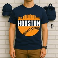 Classic Houston Skyline Baseball  T-Shirt