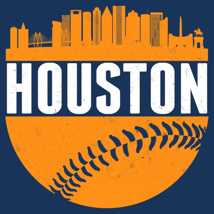 Classic Houston Skyline Baseball  T-Shirt