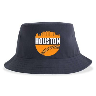 Classic Houston Skyline Baseball  Sustainable Bucket Hat
