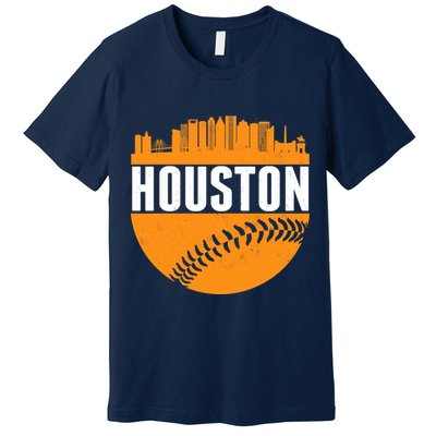 Classic Houston Skyline Baseball  Premium T-Shirt