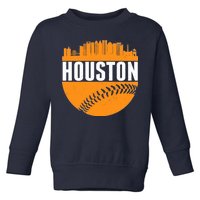 Classic Houston Skyline Baseball  Toddler Sweatshirt