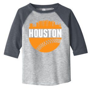 Classic Houston Skyline Baseball  Toddler Fine Jersey T-Shirt