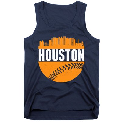Classic Houston Skyline Baseball  Tank Top