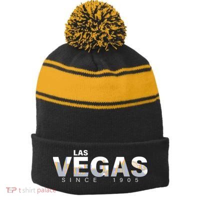 Classic Las Vegas Since 1905 Stripe Pom Pom Beanie