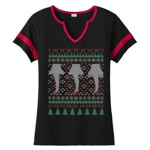 Classic Leg Lamp Funny Ugly Christmas Ladies Halftime Notch Neck Tee