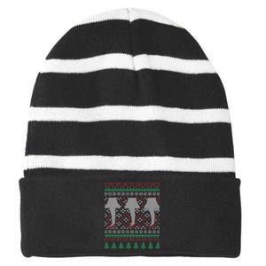 Classic Leg Lamp Funny Ugly Christmas Striped Beanie with Solid Band