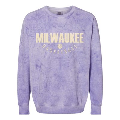 Classic Milwaukee Basketball Colorblast Crewneck Sweatshirt