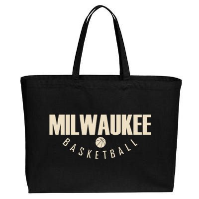 Classic Milwaukee Basketball Cotton Canvas Jumbo Tote