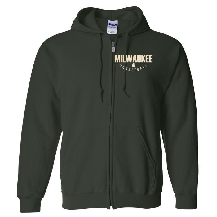 Classic Milwaukee Basketball Full Zip Hoodie