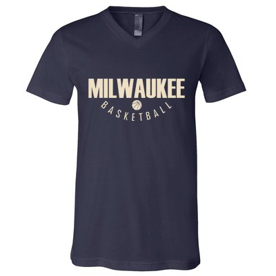 Classic Milwaukee Basketball V-Neck T-Shirt