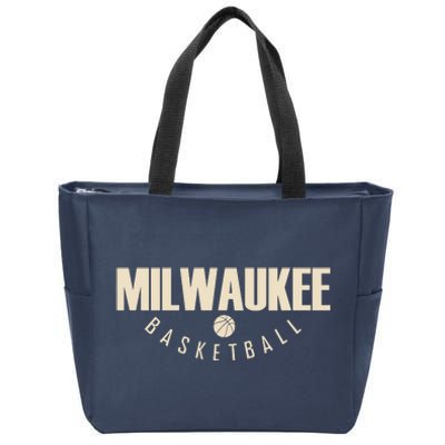 Classic Milwaukee Basketball Zip Tote Bag