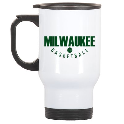 Classic Milwaukee Basketball Stainless Steel Travel Mug