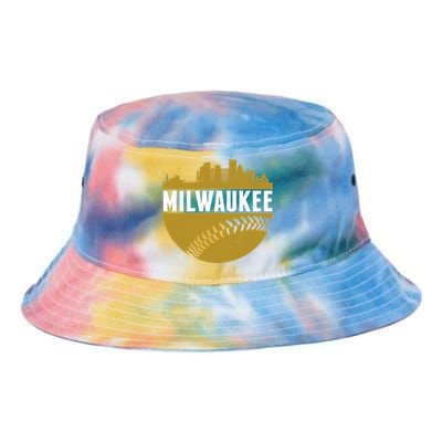 Classic Milwaukee Skyline Baseball  Tie Dye Newport Bucket Hat