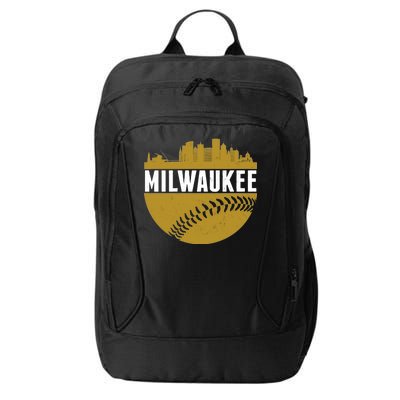 Classic Milwaukee Skyline Baseball  City Backpack