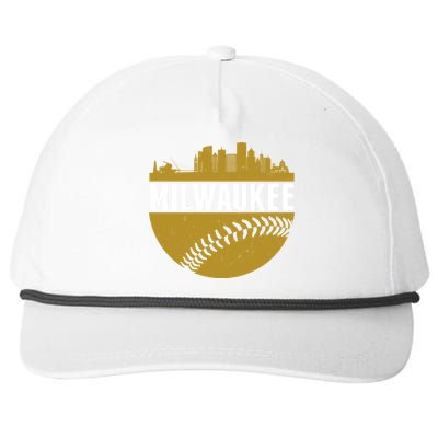 Classic Milwaukee Skyline Baseball  Snapback Five-Panel Rope Hat