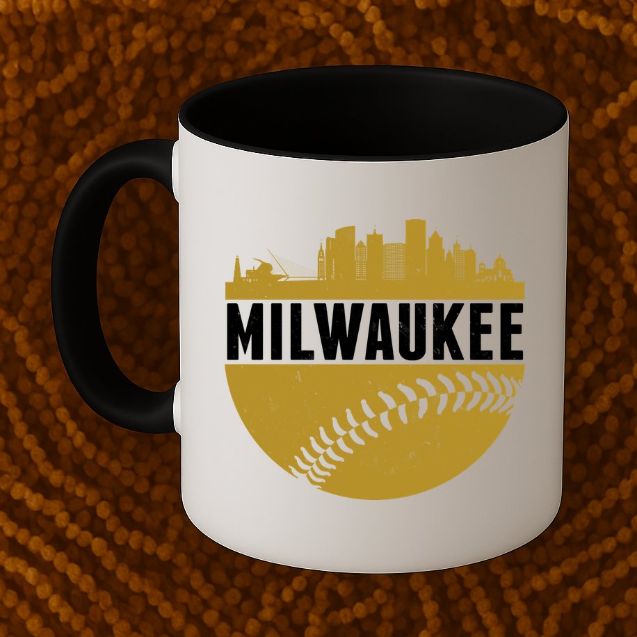 Classic Milwaukee Skyline Baseball  Mug