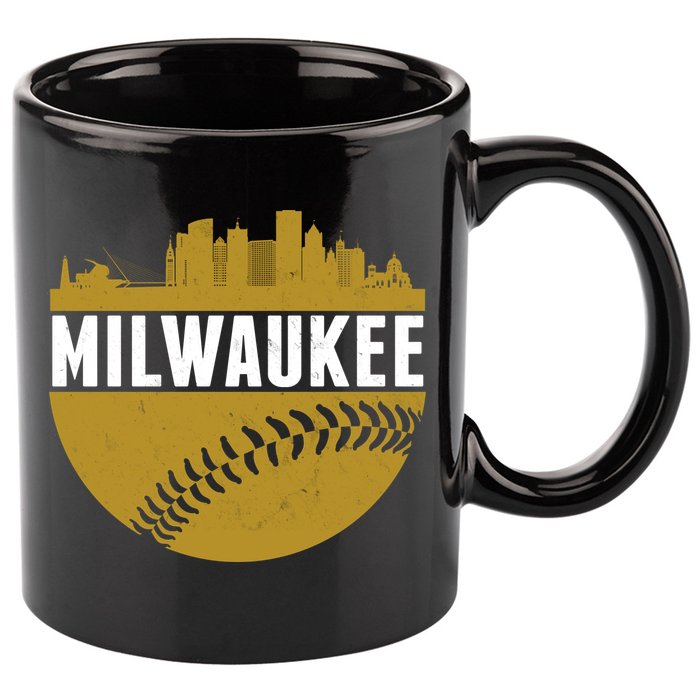 Classic Milwaukee Skyline Baseball  11oz C Handle Ceramic Mug