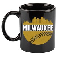 Classic Milwaukee Skyline Baseball  11oz C Handle Ceramic Mug