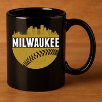 Classic Milwaukee Skyline Baseball  11oz C Handle Ceramic Mug