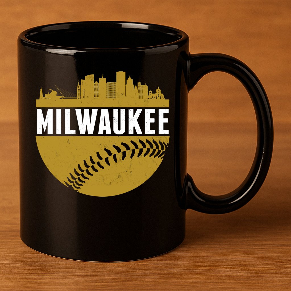 Classic Milwaukee Skyline Baseball  11oz C Handle Ceramic Mug