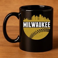 Classic Milwaukee Skyline Baseball  11oz C Handle Ceramic Mug