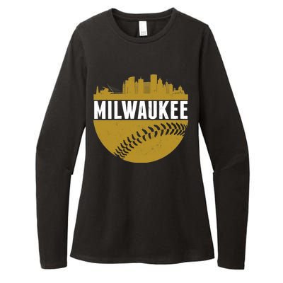 Classic Milwaukee Skyline Baseball  Womens CVC Long Sleeve Shirt