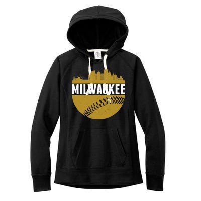 Classic Milwaukee Skyline Baseball  Women's Fleece Hoodie