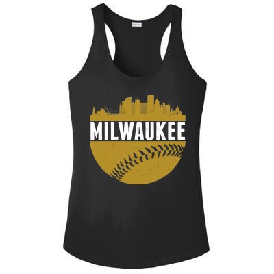 Classic Milwaukee Skyline Baseball  Ladies PosiCharge Competitor Racerback Tank