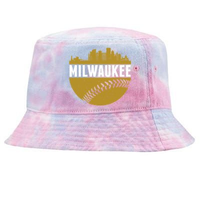 Classic Milwaukee Skyline Baseball  Tie-Dyed Bucket Hat