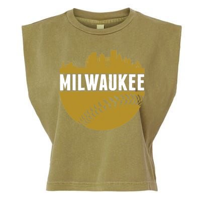 Classic Milwaukee Skyline Baseball  Garment-Dyed Women's Muscle Tee