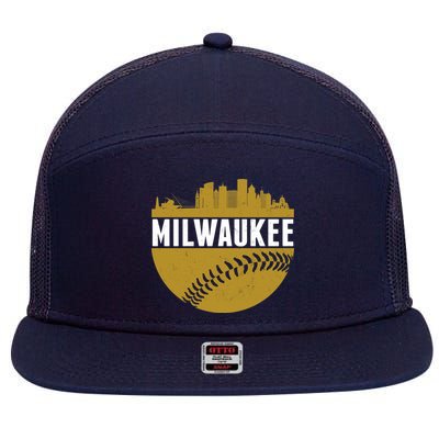 Classic Milwaukee Skyline Baseball  7 Panel Mesh Trucker Snapback Hat