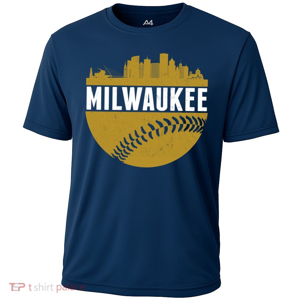 Classic Milwaukee Skyline Baseball  Cooling Performance Crew T-Shirt