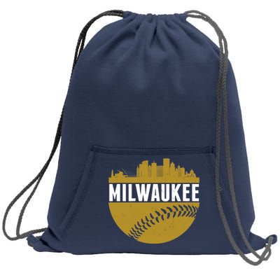 Classic Milwaukee Skyline Baseball  Sweatshirt Cinch Pack Bag