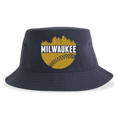 Classic Milwaukee Skyline Baseball  Sustainable Bucket Hat