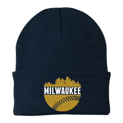 Classic Milwaukee Skyline Baseball  Knit Cap Winter Beanie