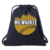 Classic Milwaukee Skyline Baseball  Drawstring Bag